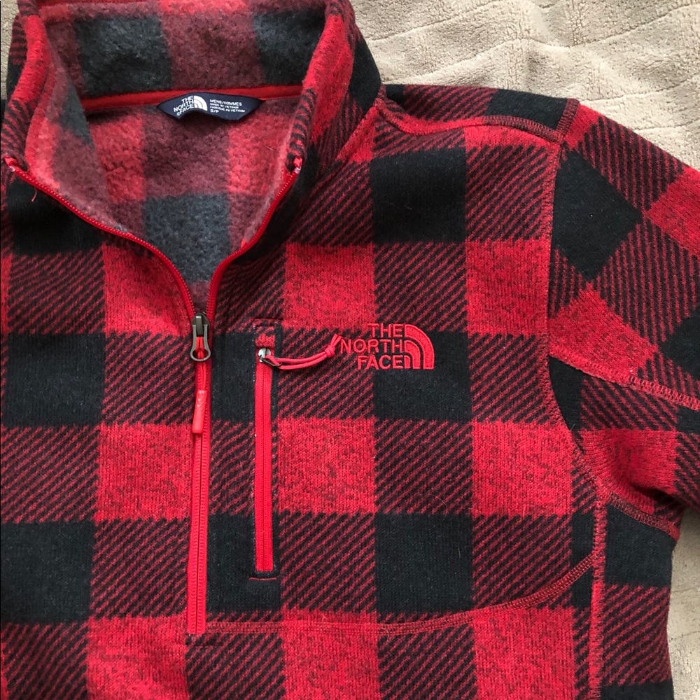 The North Face buffalo plaid 1-/4 zip pullover